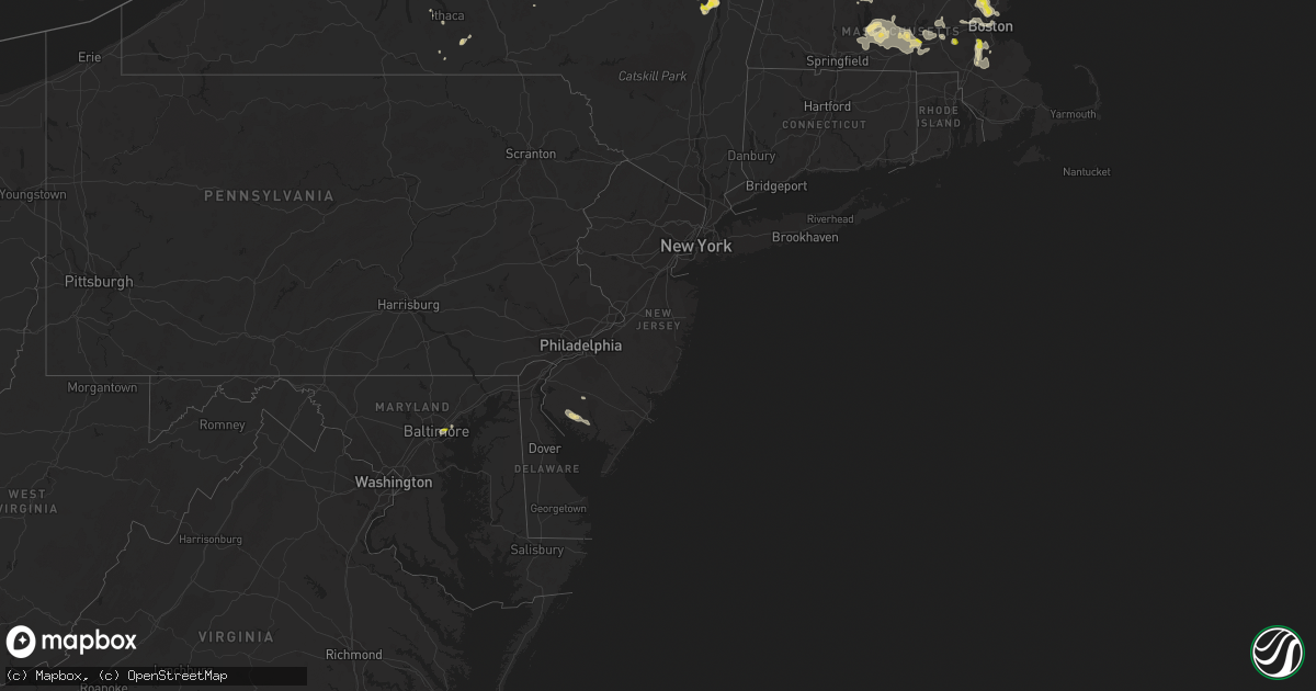 Hail map in New Jersey on August 23, 2020