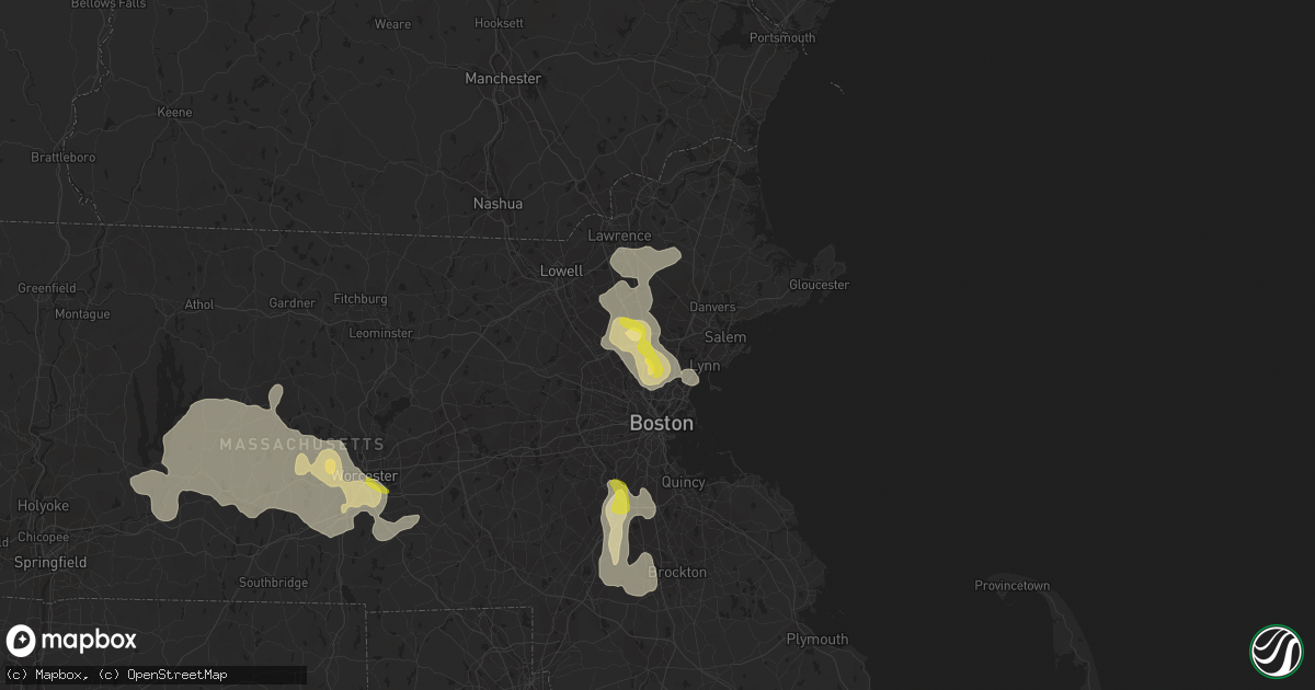 Hail map in Wakefield, MA on August 23, 2020