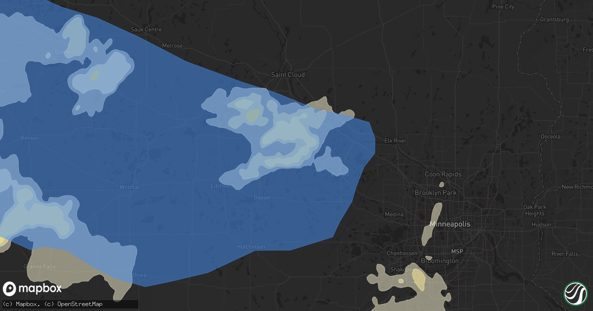 Hail map in Annandale, MN on August 23, 2021