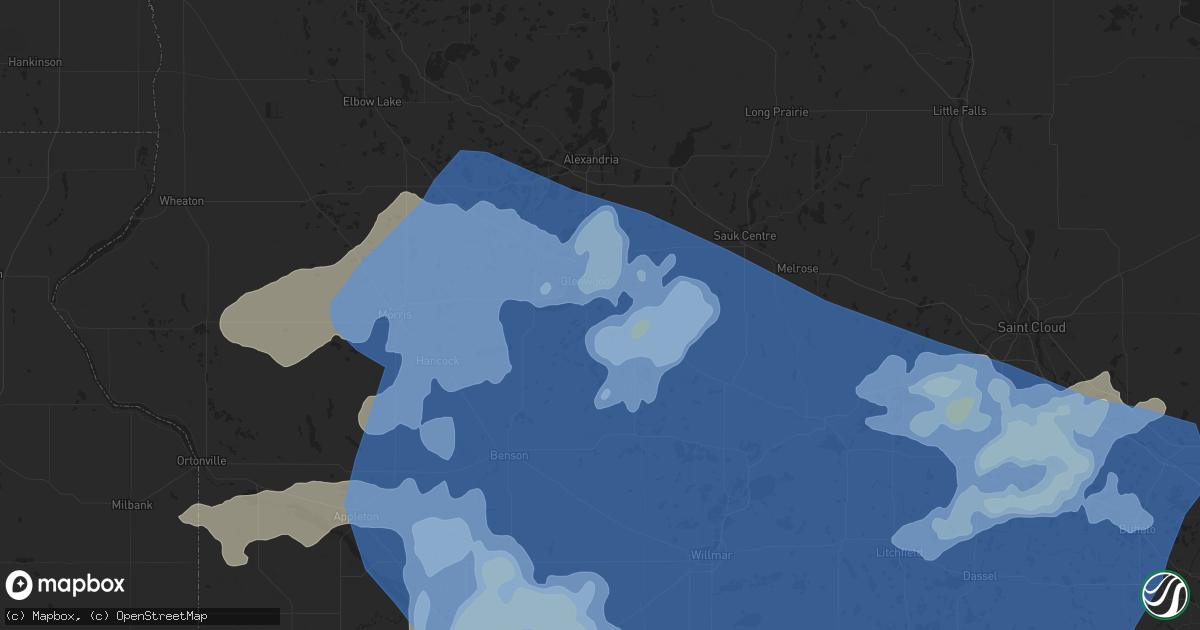 Hail map in Glenwood, MN on August 23, 2021