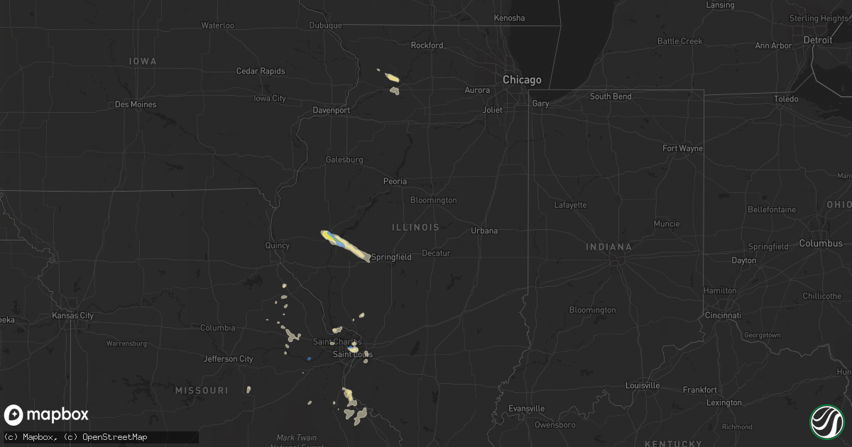 Hail map in Illinois on August 23, 2021