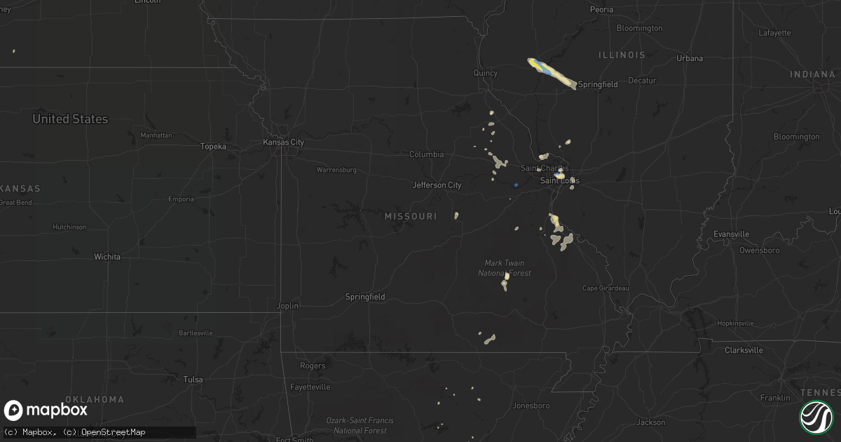 Hail map in Missouri on August 23, 2021