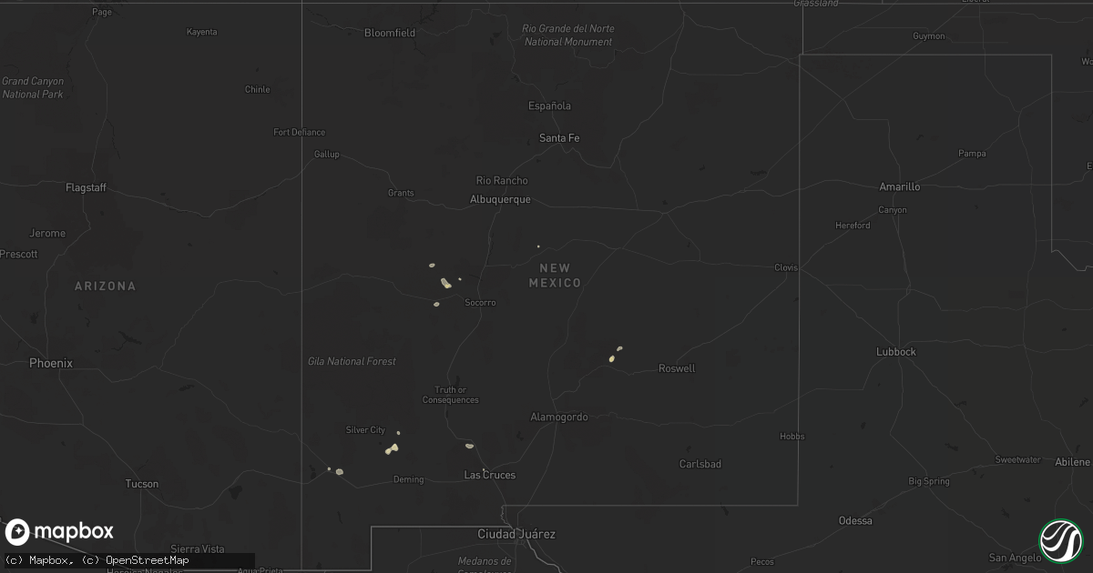 Hail map in New Mexico on August 23, 2021