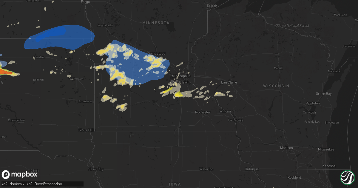 Hail map on August 23, 2021