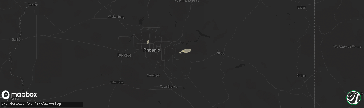 Hail map in Apache Junction, AZ on August 23, 2022