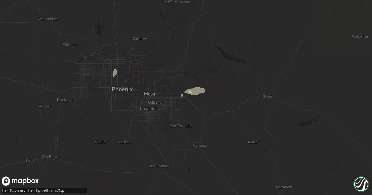 Hail map in Apache Junction, AZ on August 23, 2022