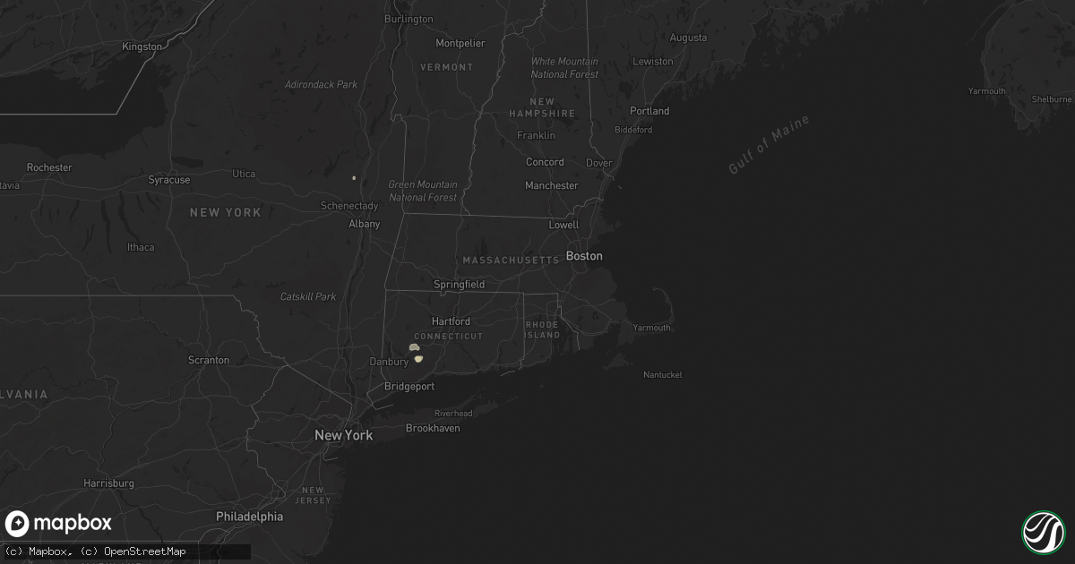 Hail map in Connecticut on August 23, 2022