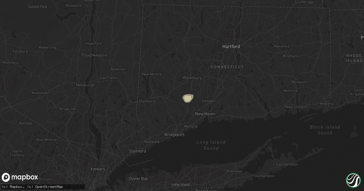 Hail map in Oxford, CT on August 23, 2022