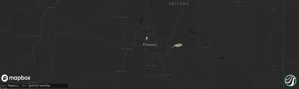 Hail map in Phoenix, AZ on August 23, 2022
