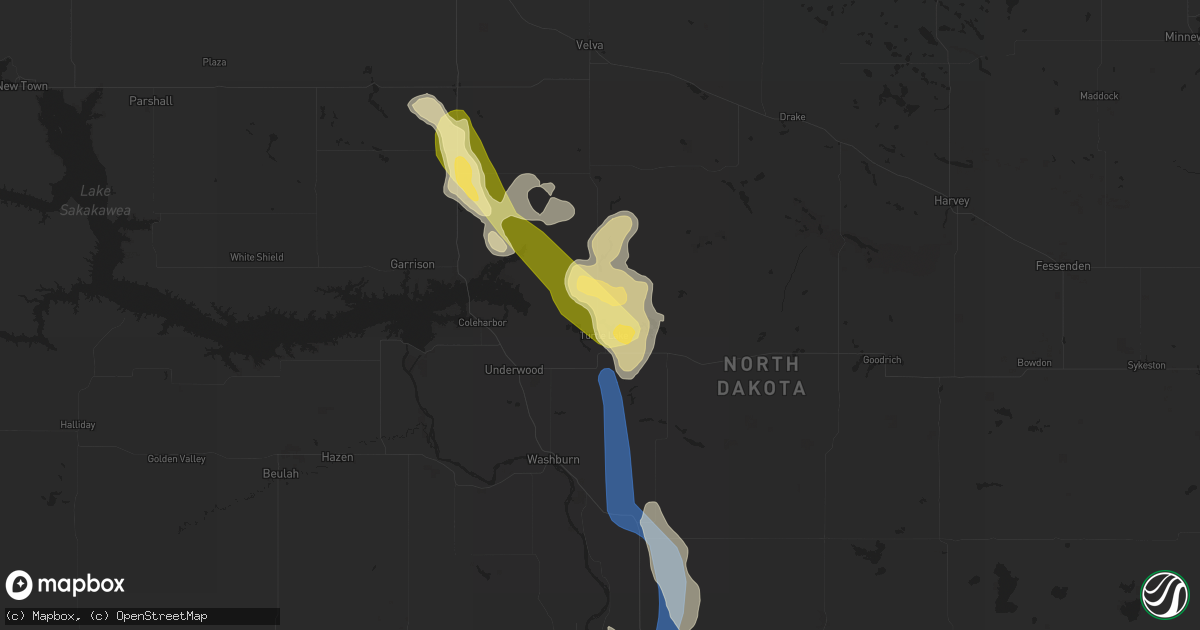 Hail map in Turtle Lake, ND on August 23, 2022