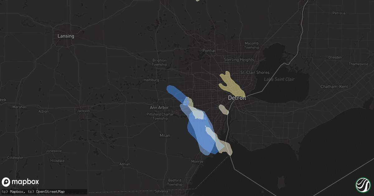 Hail map in Canton, MI on August 23, 2023