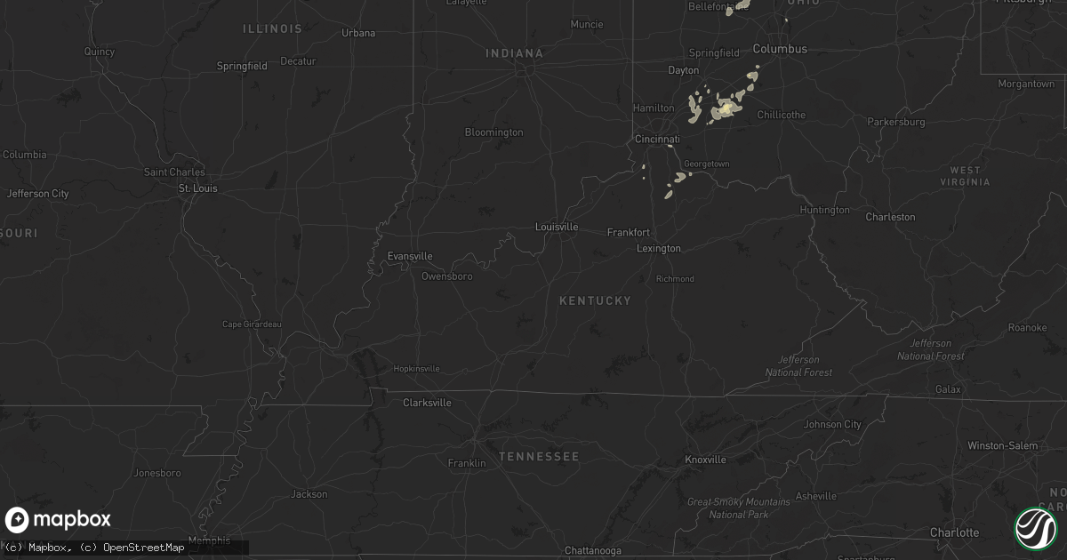 Hail map in Kentucky on August 23, 2023