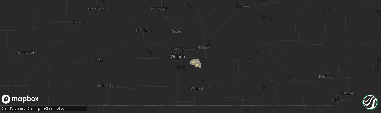 Hail map in Andover, KS on August 23, 2024