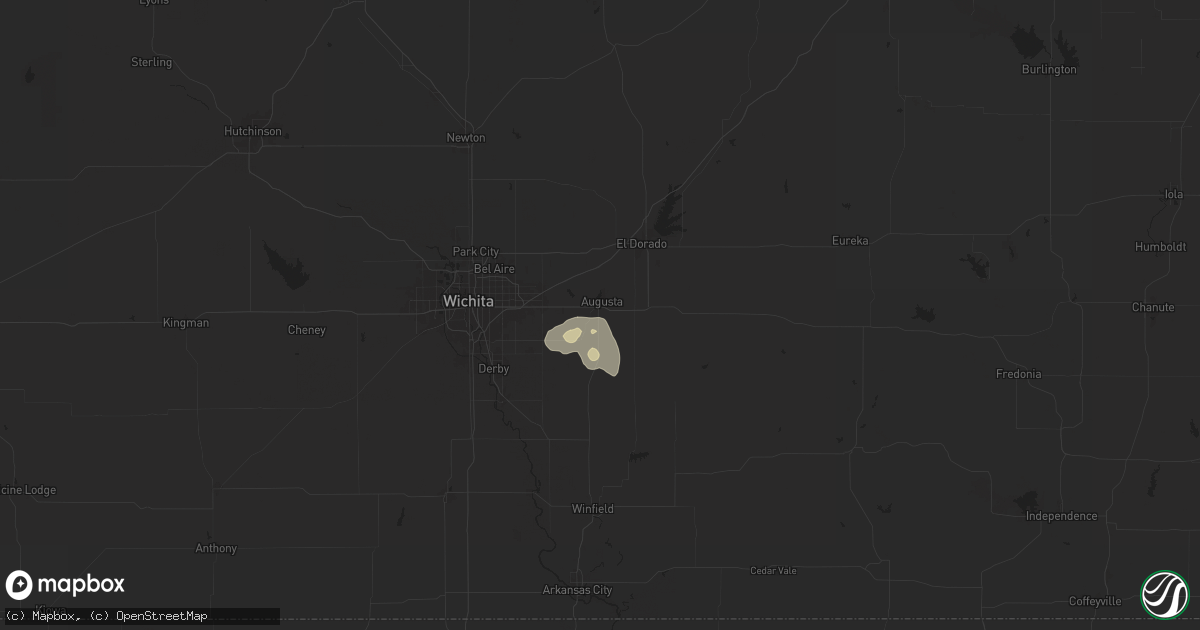 Hail map in Augusta, KS on August 23, 2024