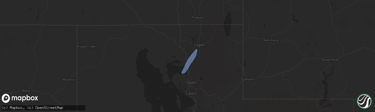 Hail map in Brigham City, UT on August 23, 2024