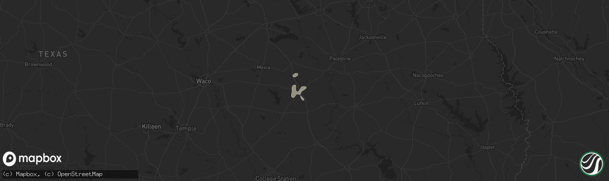 Hail map in Buffalo, TX on August 23, 2024