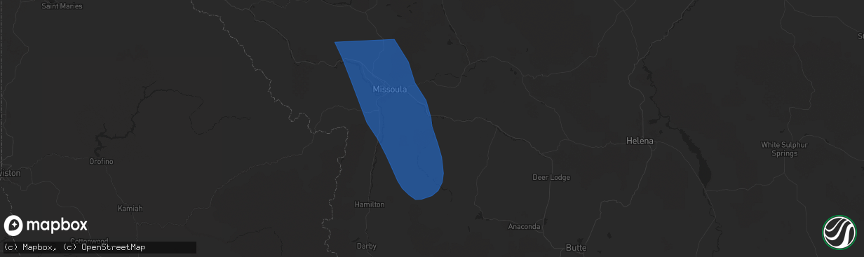 Hail map in Clinton, MT on August 23, 2024