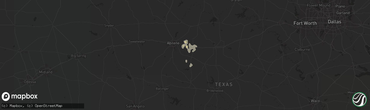 Hail map in Clyde, TX on August 23, 2024