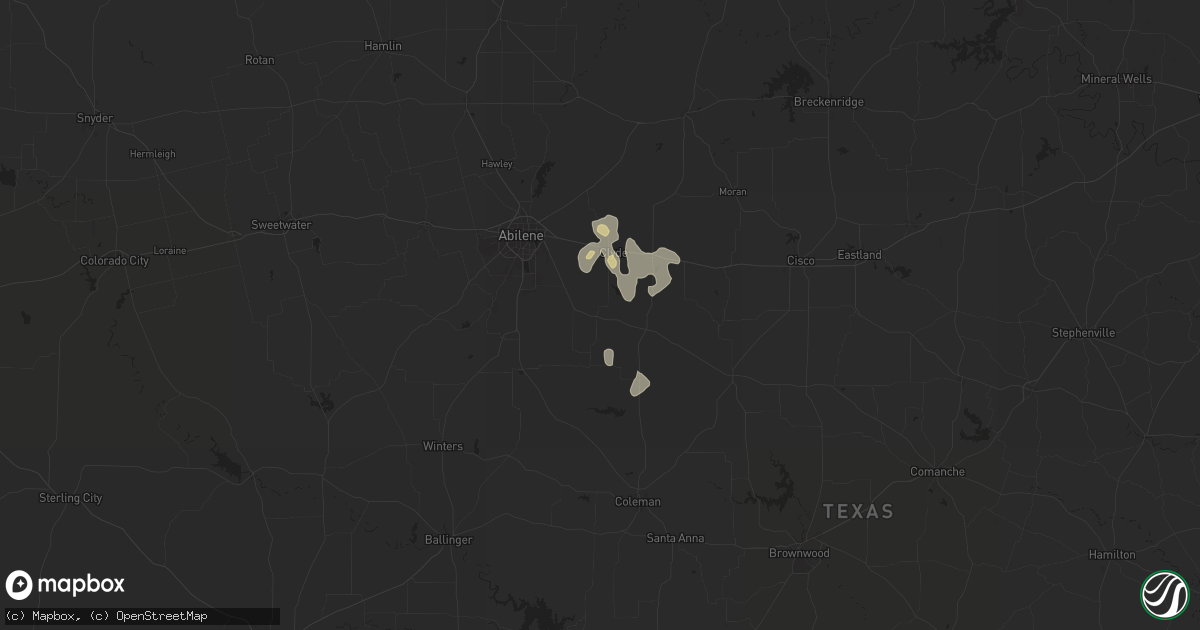 Hail map in Clyde, TX on August 23, 2024