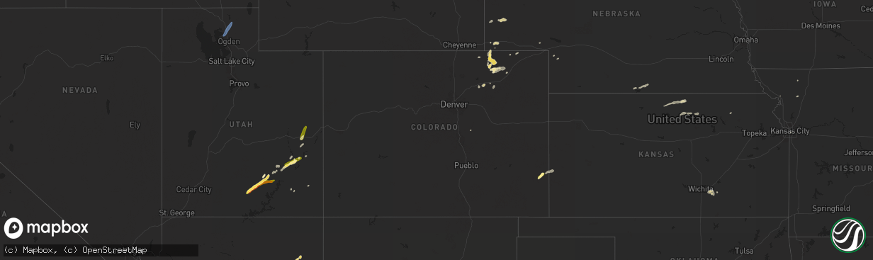 Hail map in Colorado on August 23, 2024