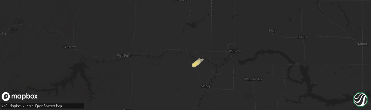 Hail map in Culbertson, MT on August 23, 2024