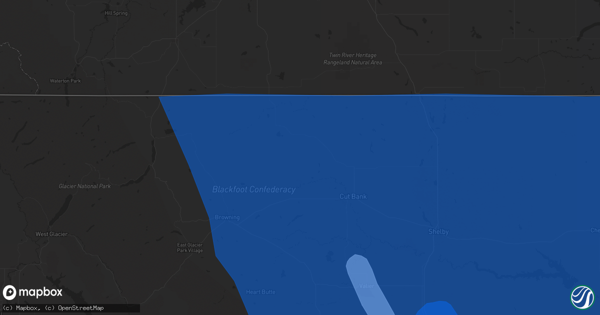 Hail map in Cut Bank, MT on August 23, 2024