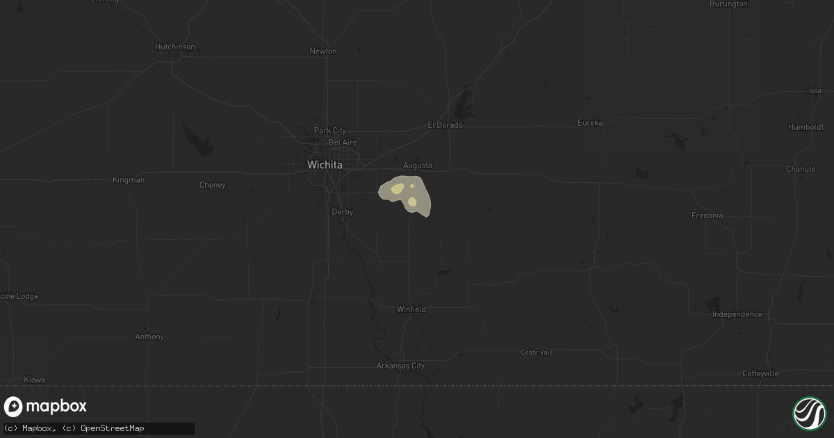 Hail map in Douglass, KS on August 23, 2024