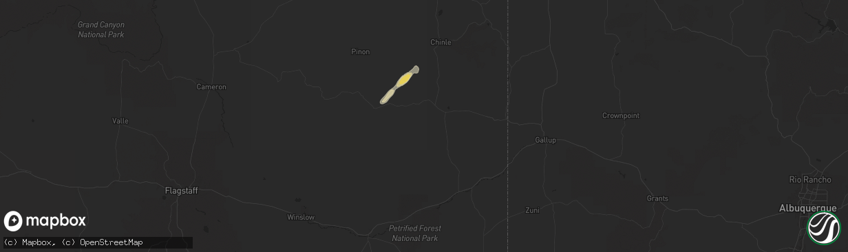 Hail map in Ganado, AZ on August 23, 2024