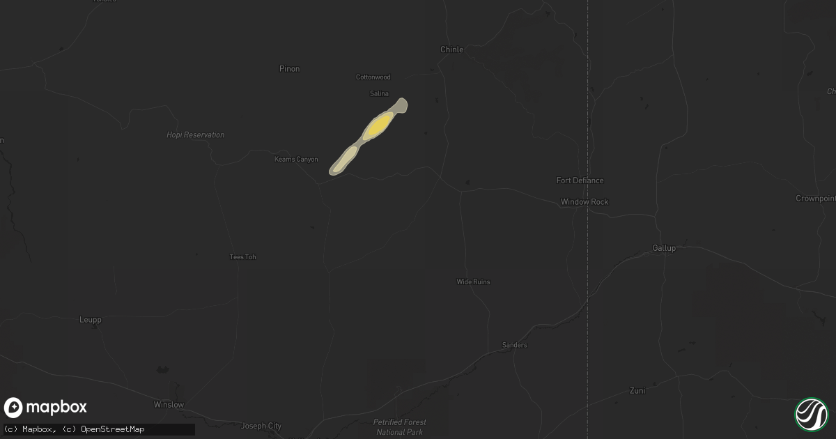 Hail map in Ganado, AZ on August 23, 2024