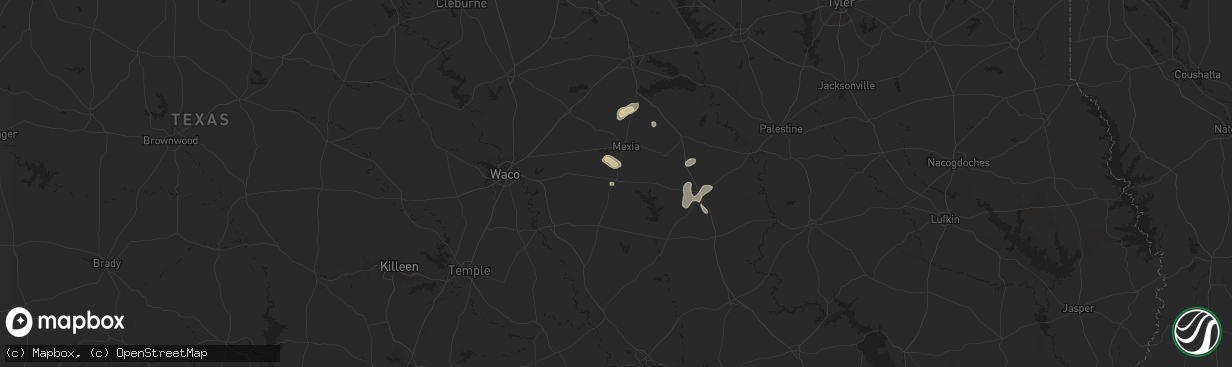 Hail map in Groesbeck, TX on August 23, 2024