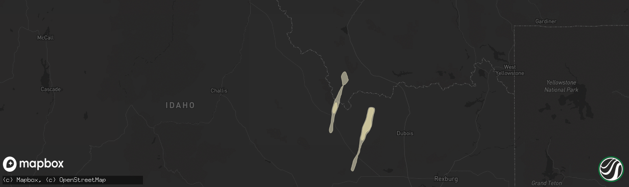 Hail map in Leadore, ID on August 23, 2024