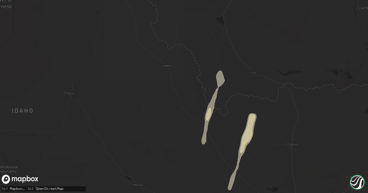 Hail map in Leadore, ID on August 23, 2024
