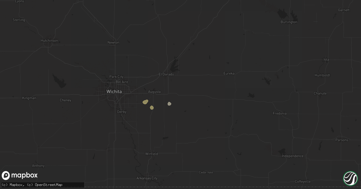 Hail map in Leon, KS on August 23, 2024