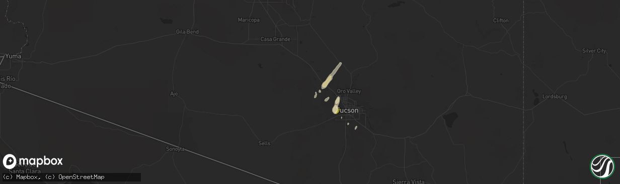 Hail map in Marana, AZ on August 23, 2024