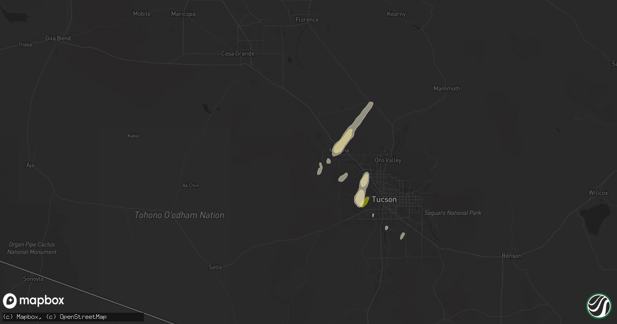 Hail map in Marana, AZ on August 23, 2024