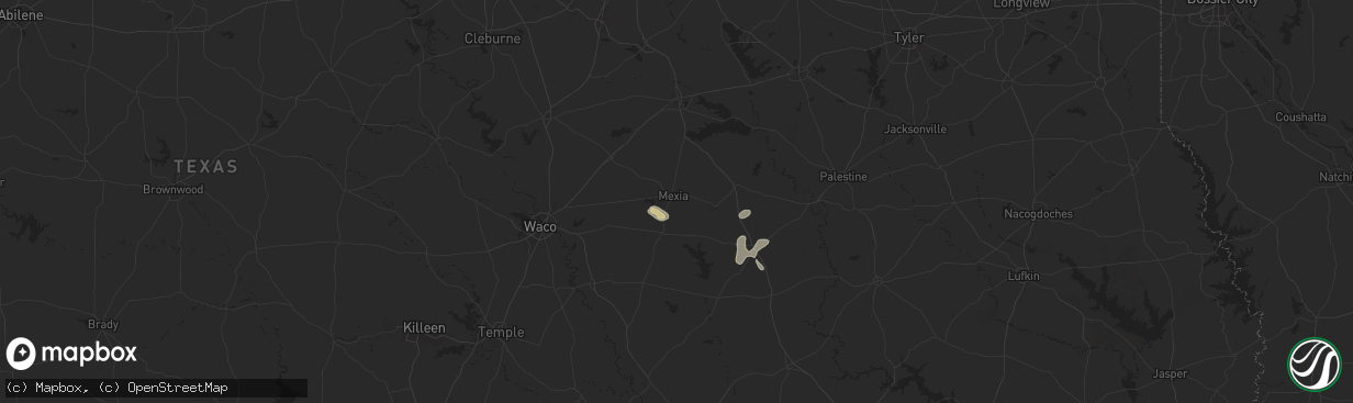 Hail map in Mexia, TX on August 23, 2024