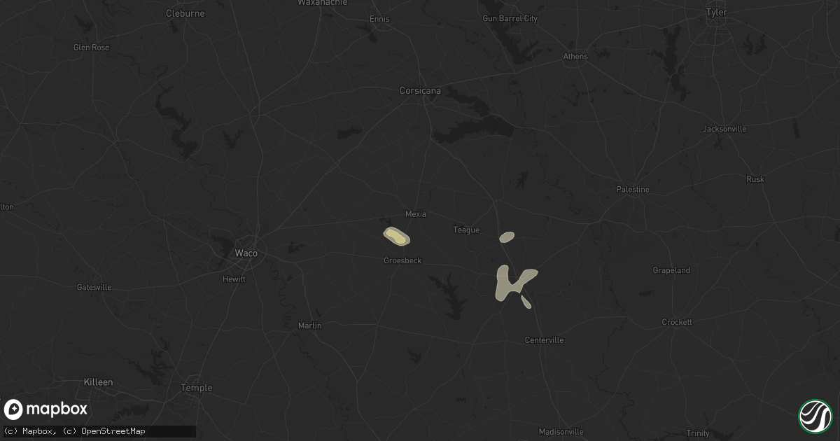 Hail map in Mexia, TX on August 23, 2024