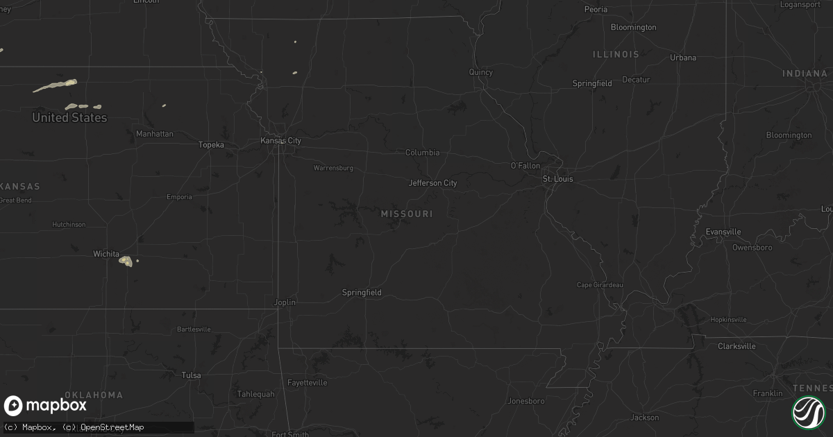 Hail map in Missouri on August 23, 2024