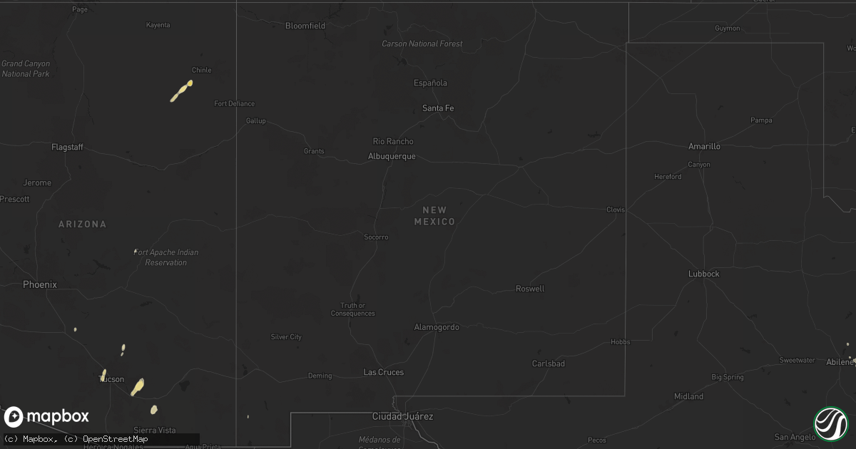 Hail map in New Mexico on August 23, 2024