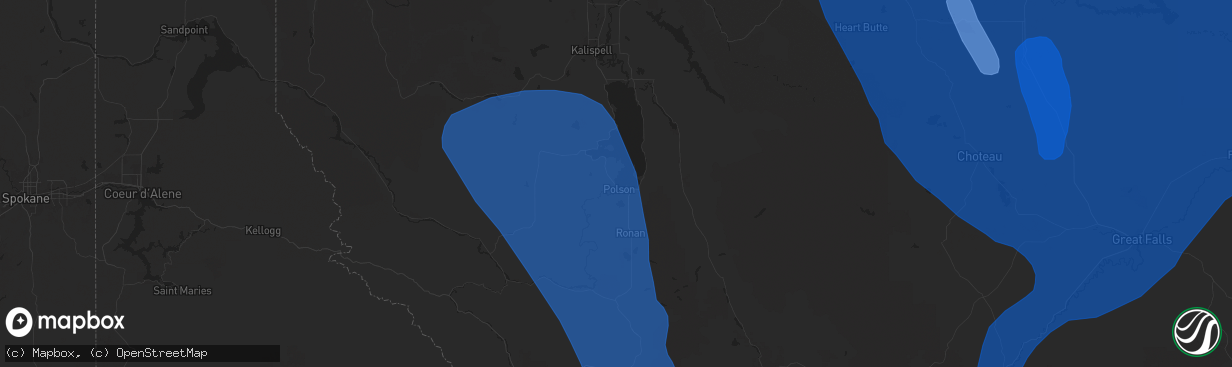 Hail map in Polson, MT on August 23, 2024