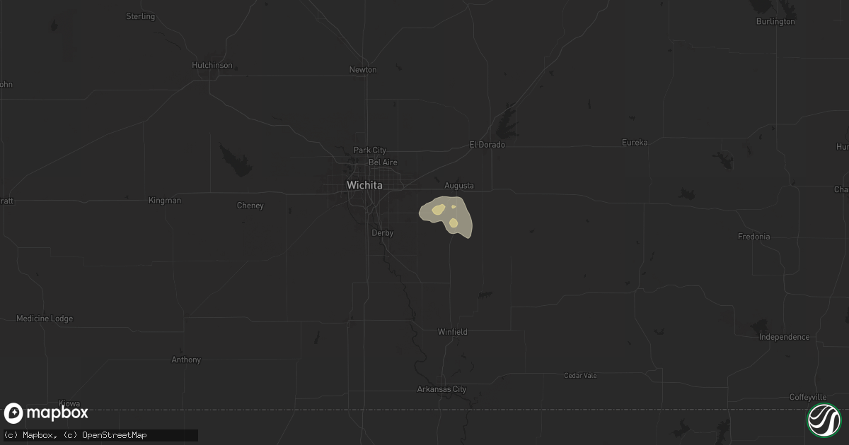 Hail map in Rose Hill, KS on August 23, 2024
