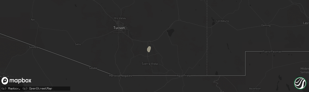 Hail map in Saint David, AZ on August 23, 2024