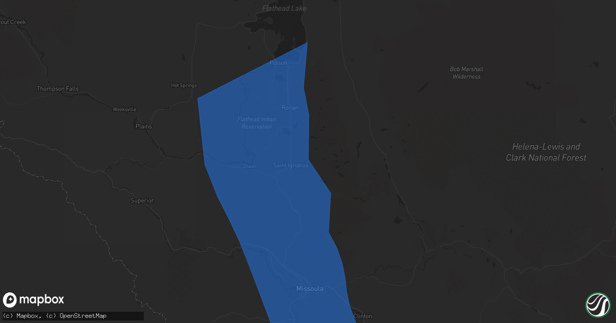 Hail map in Saint Ignatius, MT on August 23, 2024