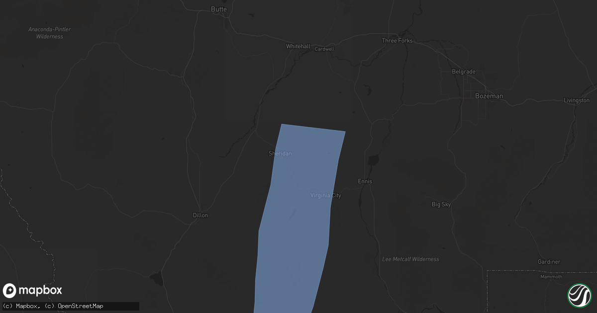 Hail map in Sheridan, MT on August 23, 2024