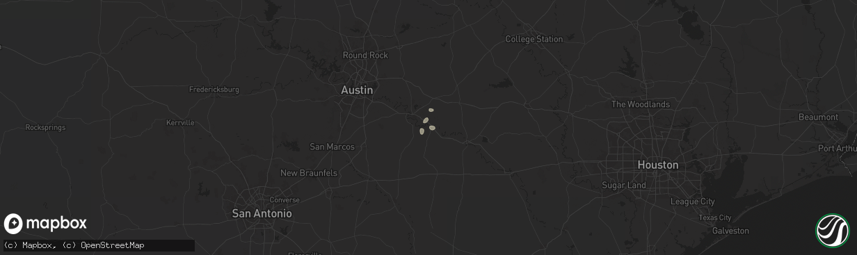 Hail map in Smithville, TX on August 23, 2024