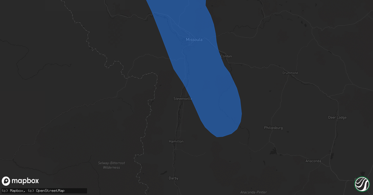 Hail map in Stevensville, MT on August 23, 2024