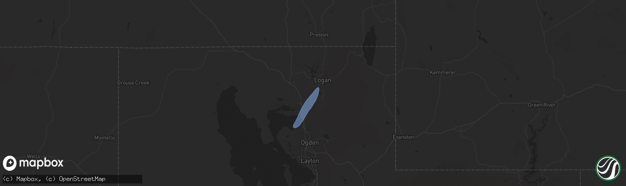 Hail map in Wellsville, UT on August 23, 2024