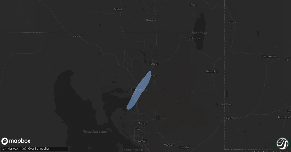 Hail map in Wellsville, UT on August 23, 2024