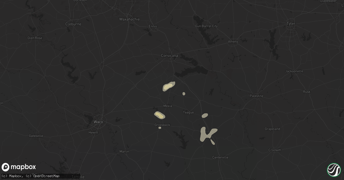 Hail map in Wortham, TX on August 23, 2024