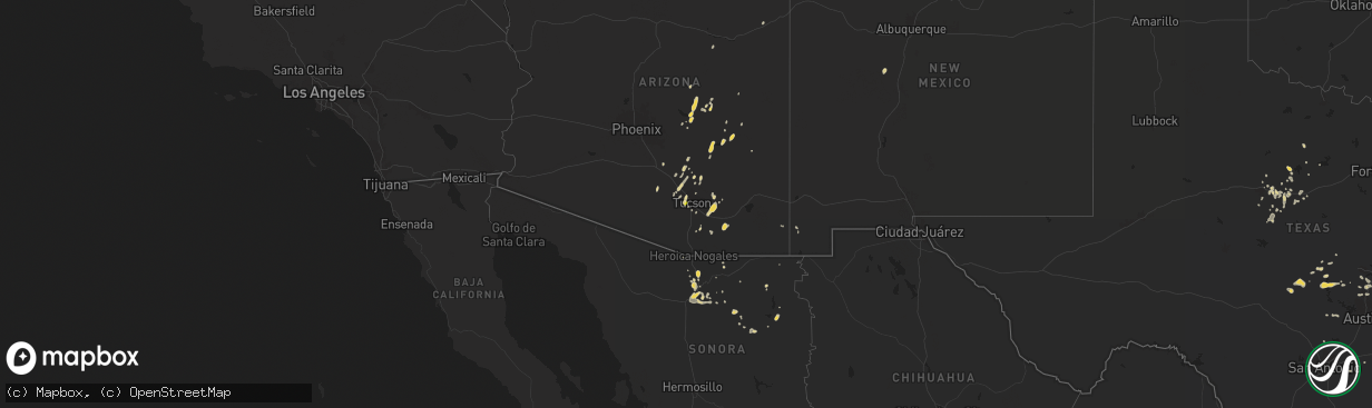 Hail map on August 23, 2024